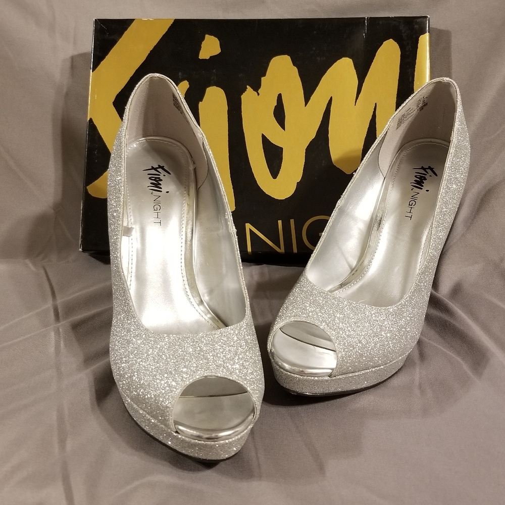 Fiona Night Luster silver heels